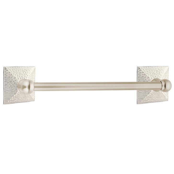 Traditional Brass Collection 18" Single Towel Bar with Hammered Rose  by Emtek