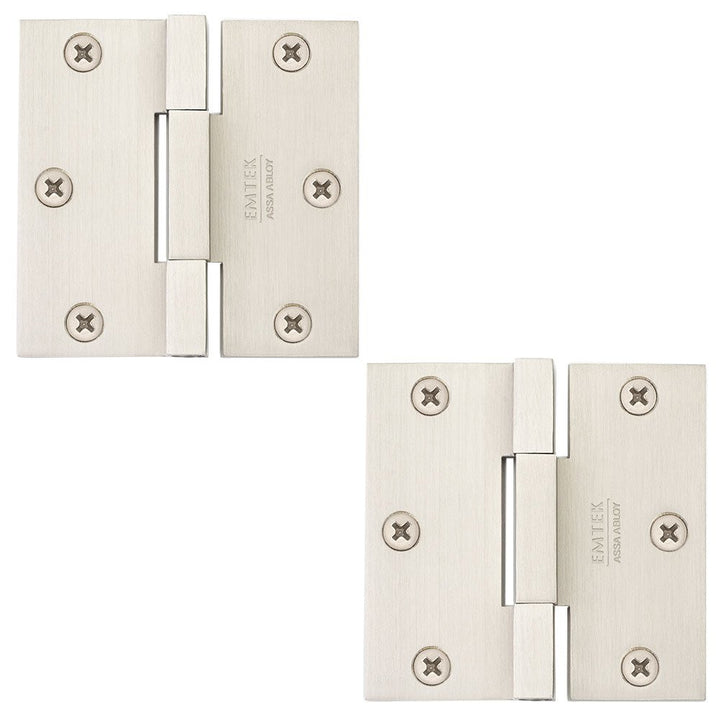 Door Hinges Collection 4 1/2" x 4 1/2" Thin Leaf Square Solid Brass Heavy Duty Thin Leaf Square Barrel Hinges (Sold In Pairs) by Emtek
