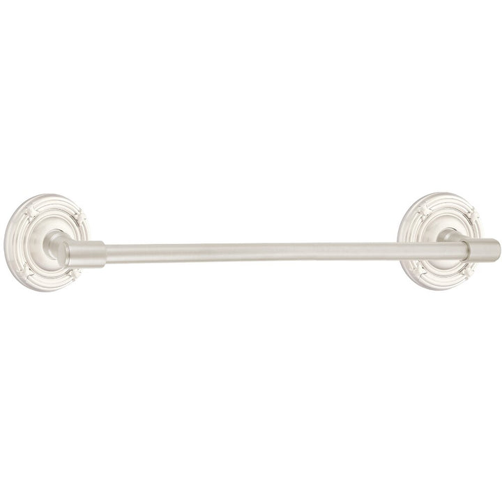 Transitional Brass Collection 30" Towel Bar with Ribbon & Reed Rosette  by Emtek