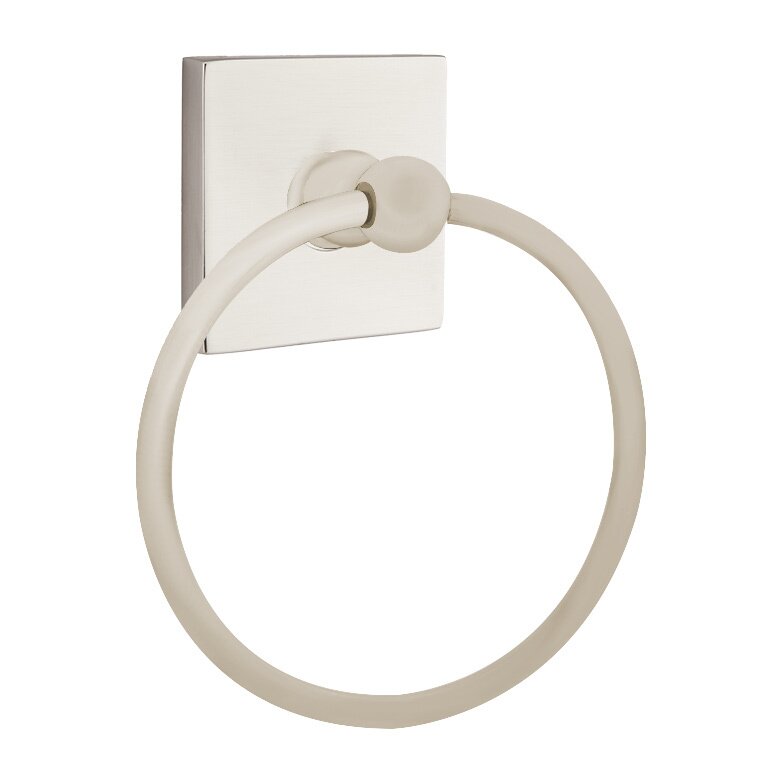 Traditional Brass Collection Square Towel Ring  by Emtek