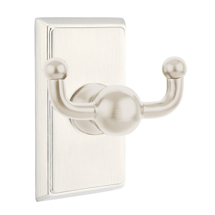 Traditional Brass Collection Rectangular Double Hook  by Emtek