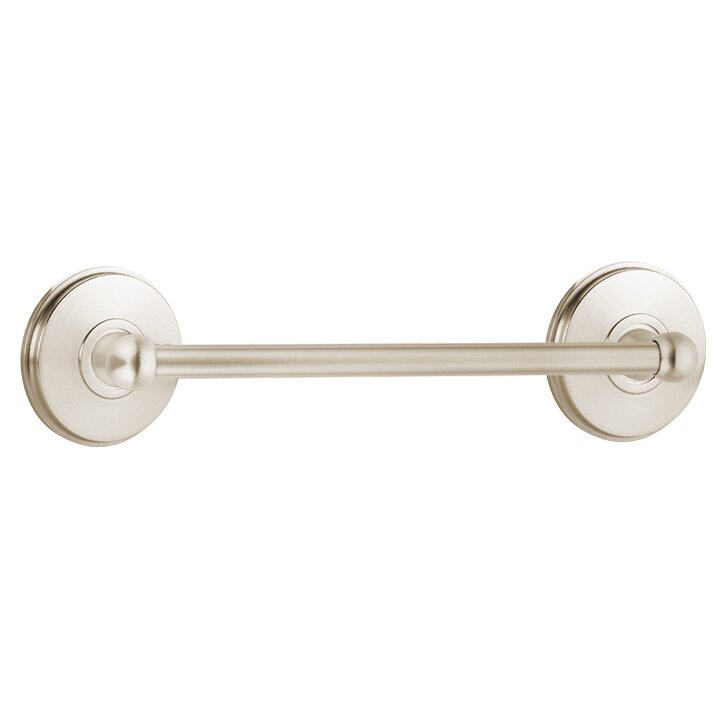 Traditional Brass Collection 12" Single Towel Bar with Watford Rose  by Emtek