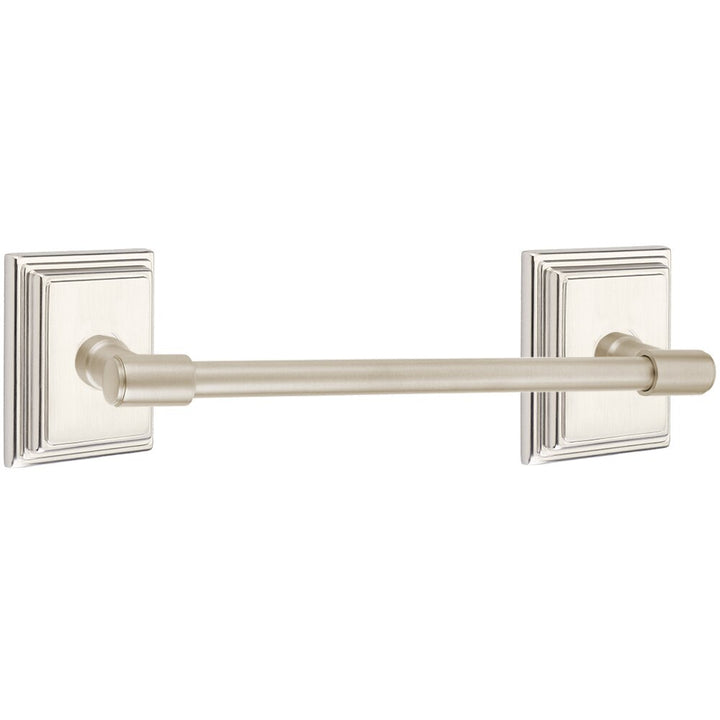 Transitional Brass Collection 30" Towel Bar with Wilshire Rosette by Emtek