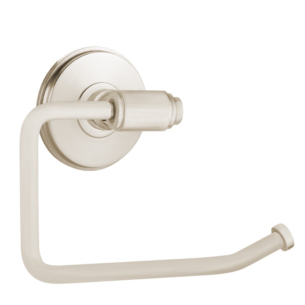 Transitional Brass Collection Toilet Paper Holder with Watford Rosette in Lifetime Polished Nickel by Emtek