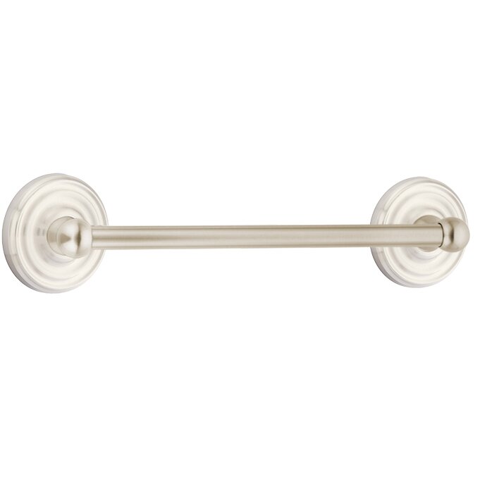 Traditional Brass Collection 12" Single Towel Bar with Regular Rose  by Emtek