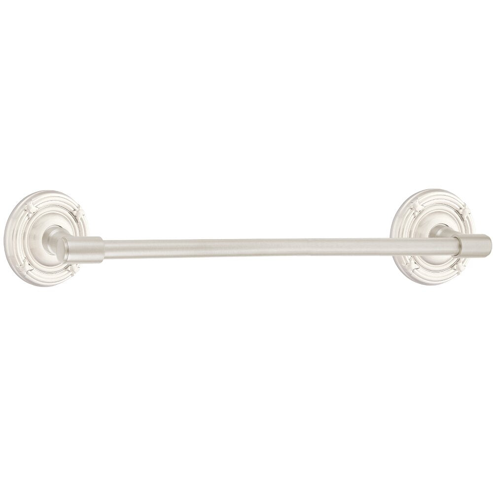 Transitional Brass Collection 24" Towel Bar with Ribbon & Reed Rosette by Emtek