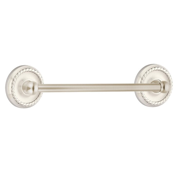 Traditional Brass Collection 18" Single Towel Bar with Rope Rose  by Emtek