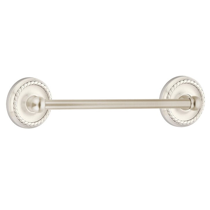 Traditional Brass Collection 18" Single Towel Bar with Rope Rose  by Emtek
