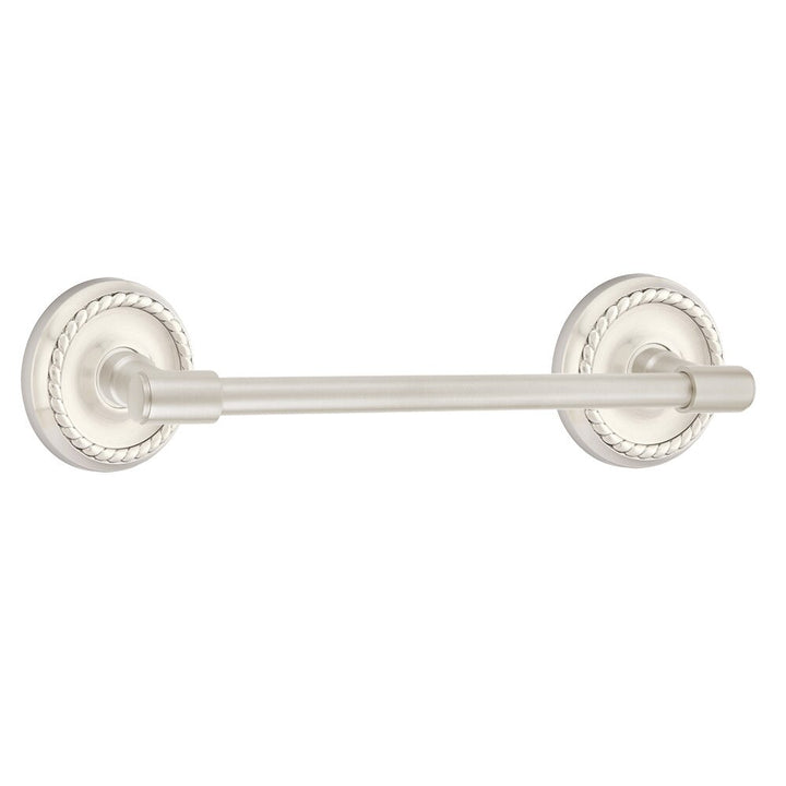 Transitional Brass Collection 18" Towel Bar with Rope Rosette by Emtek