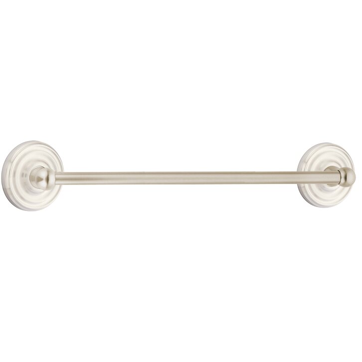 Traditional Brass Collection 30" Single Towel Bar with Small Regular Rose  by Emtek