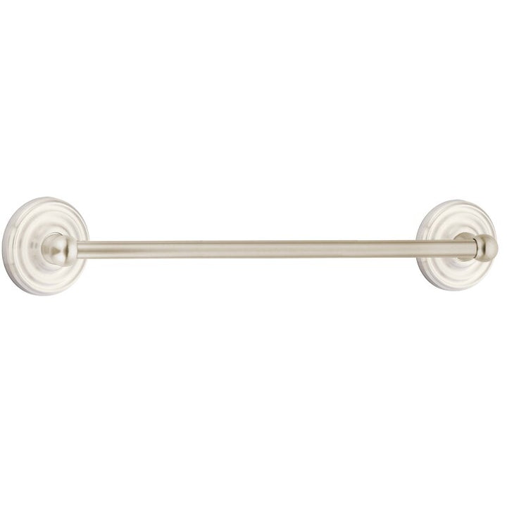 Traditional Brass Collection 30" Single Towel Bar with Small Regular Rose  by Emtek