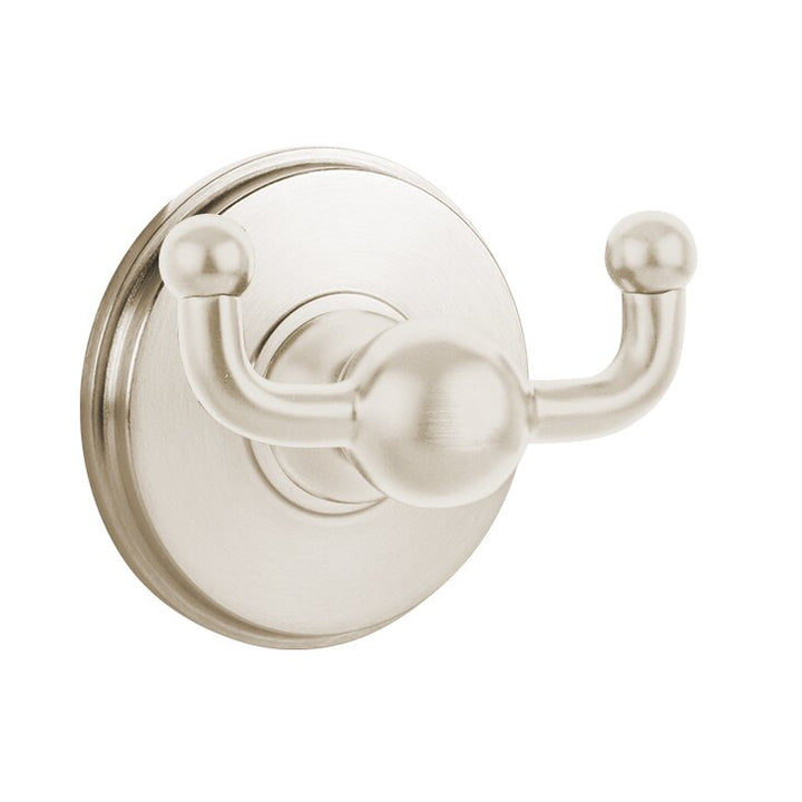 Traditional Brass Collection Double Hook with Watford Rosette by Emtek