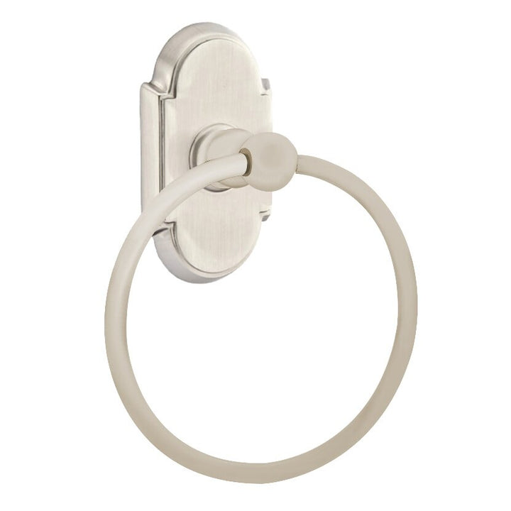 Traditional Brass Collection Arched Towel Ring by Emtek