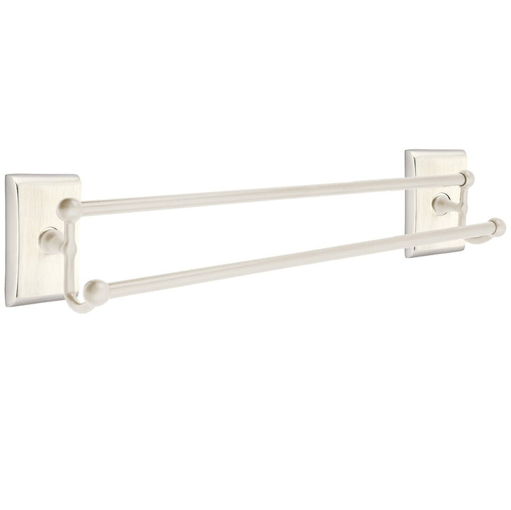 Traditional Brass Collection 24" Double Towel Bar with Neos Rose  by Emtek