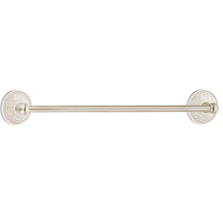 Traditional Brass Collection 30" Single Towel Bar with Lancaster Rose by Emtek