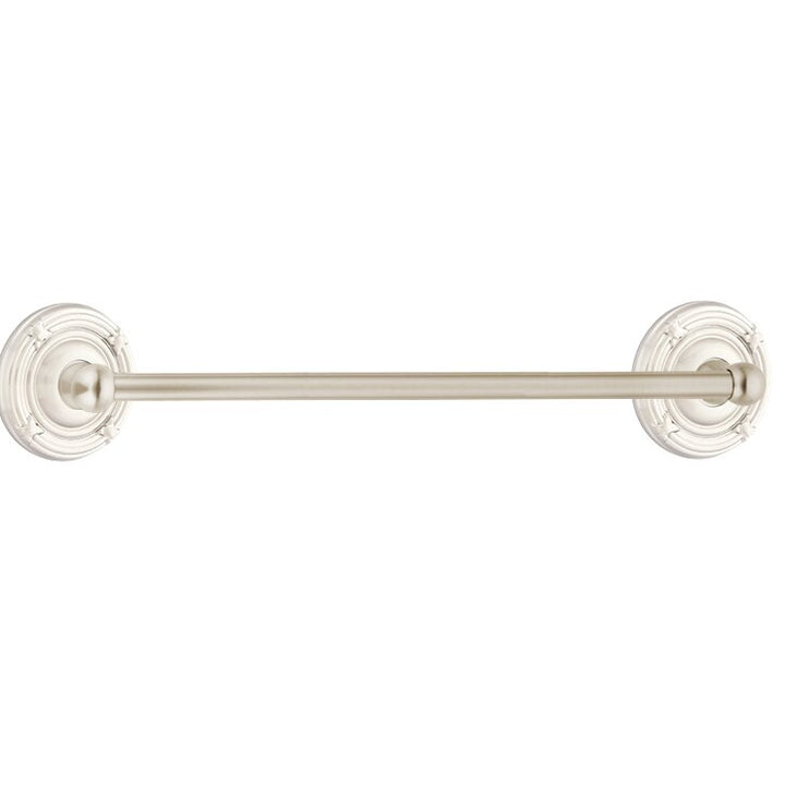 Traditional Brass Collection 30" Single Towel Bar with Ribbon & Reed Rose  by Emtek