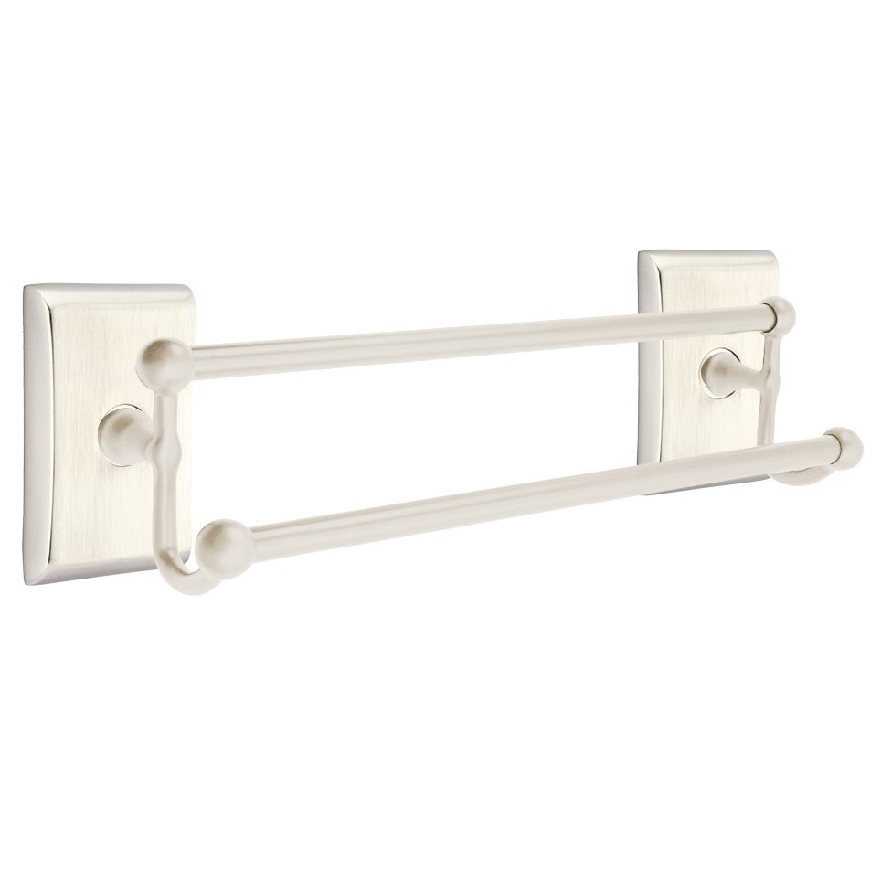 Traditional Brass Collection 18" Double Towel Bar with Neos Rose by Emtek