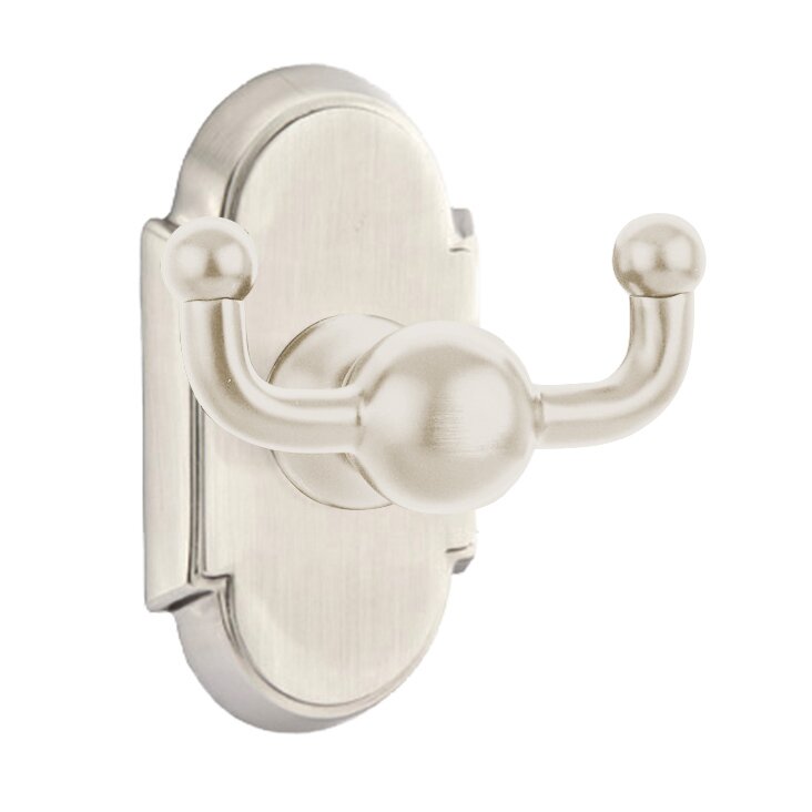 Traditional Brass Collection Arched Double Hook by Emtek