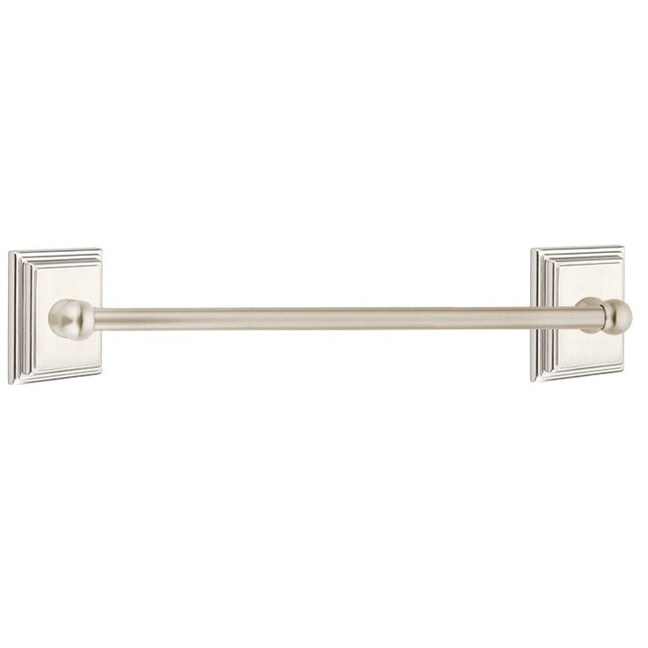 Traditional Brass Collection 30" Single Towel Bar with Wilshire Rose  by Emtek