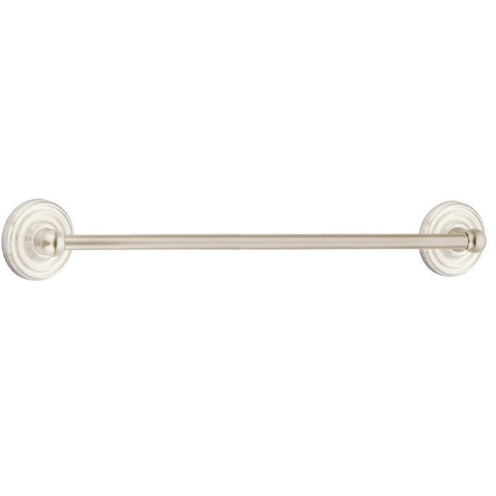 Traditional Brass Collection 30" Single Towel Bar with Regular Rose by Emtek
