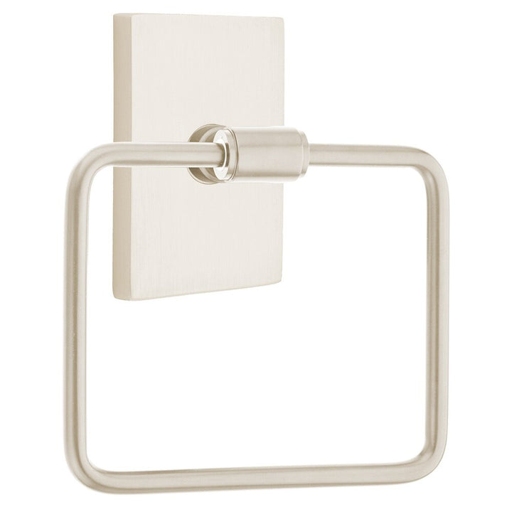 Transitional Brass Collection Transitional Brass Towel Ring with Modern Rectangular Rosette  by Emtek