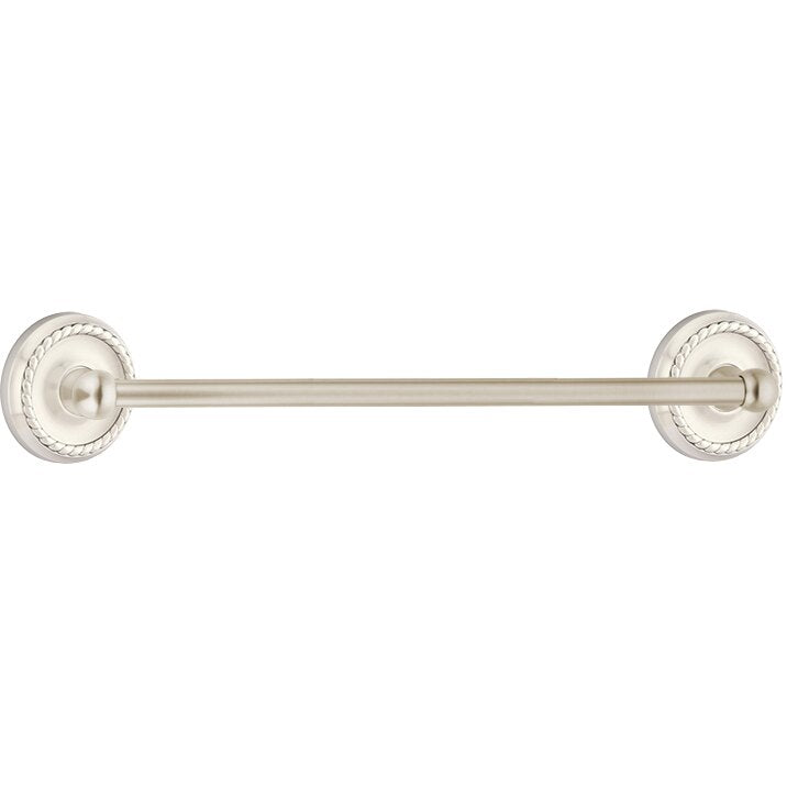Traditional Brass Collection 24" Single Towel Bar with Rope Rose  by Emtek
