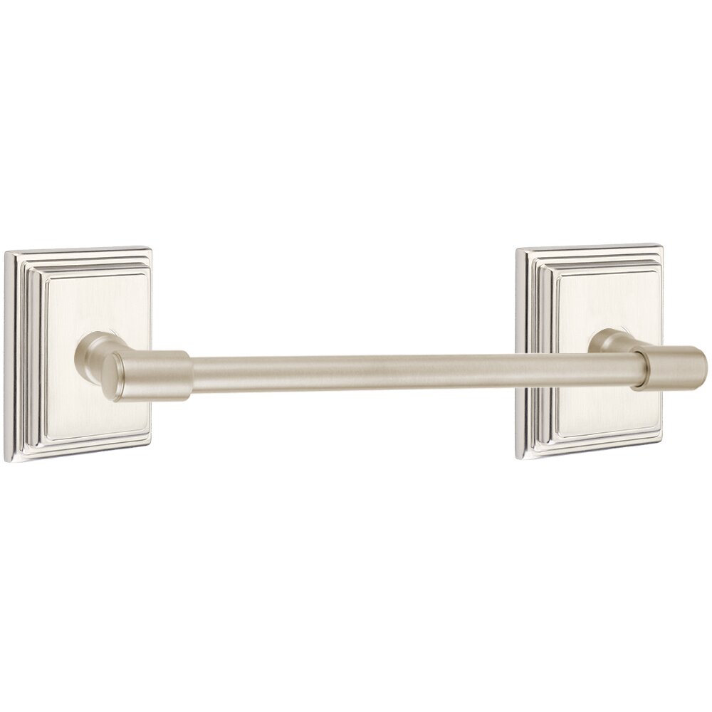 Transitional Brass Collection 24" Towel Bar with Wilshire Rosette by Emtek