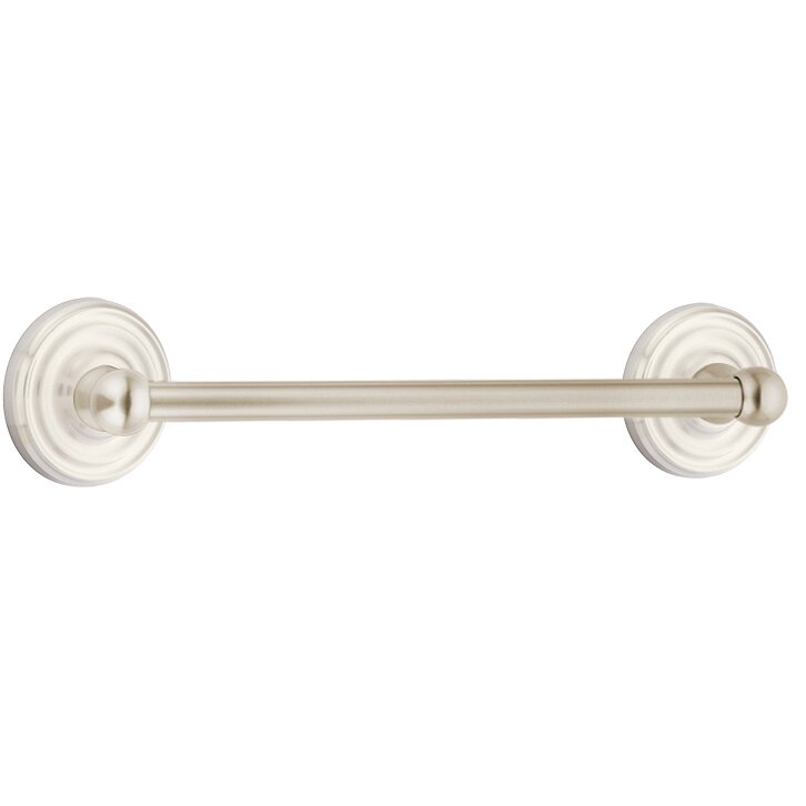 Traditional Brass Collection 18" Single Towel Bar with Regular Rose by Emtek