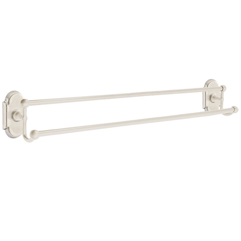 Traditional Brass Collection 30" Double Towel Bar with #8 Rose  by Emtek