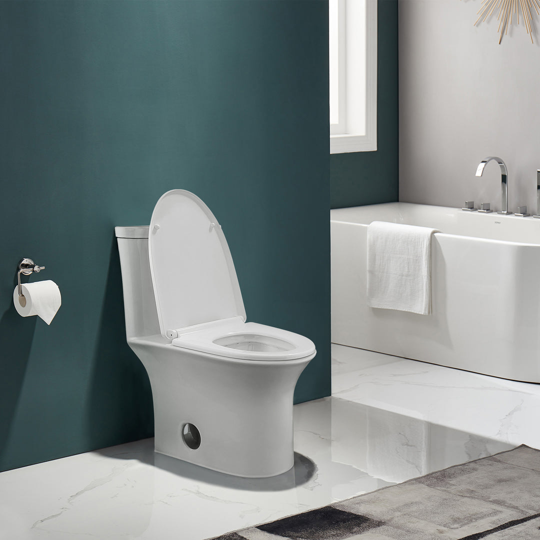 Ibiza 1.6/1.1 GPF Dual Flush Elongated One-Piece Toilet in White