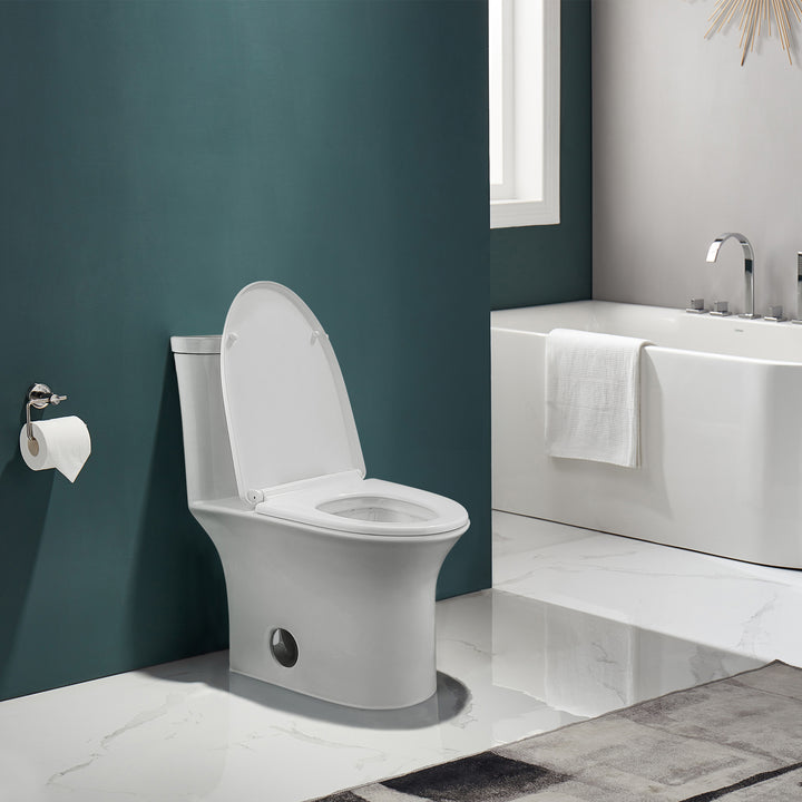 Ibiza 1.6/1.1 GPF Dual Flush Elongated One-Piece Toilet in White