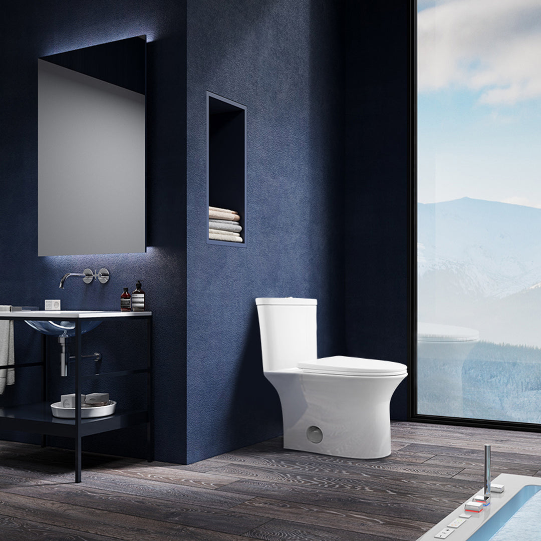 Ibiza 1.6/1.1 GPF Dual Flush Elongated One-Piece Toilet in White