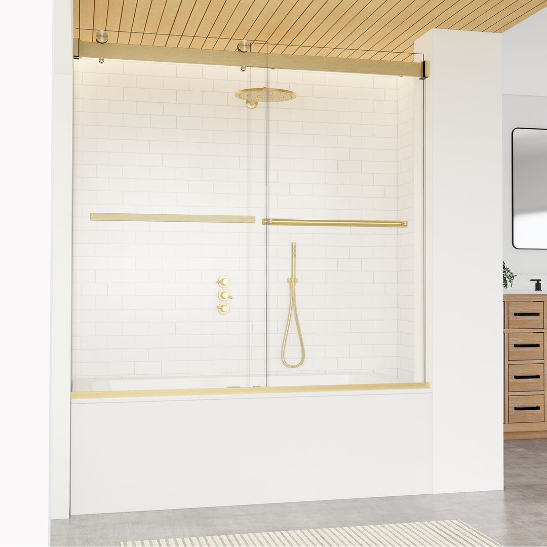 Marcelo 60" W x 58" H By Pass Frameless Tub Door