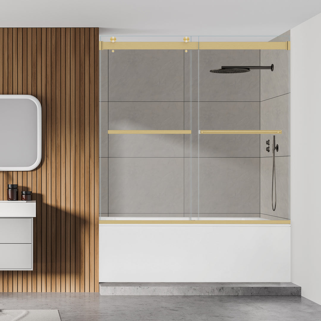Marcelo 60" W x 58" H By Pass Frameless Tub Door