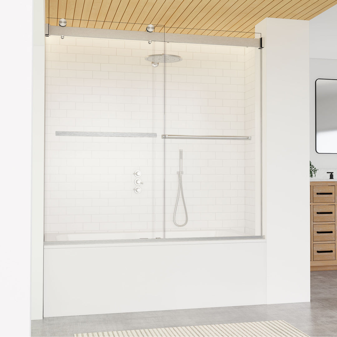 Marcelo 60" W x 58" H By Pass Frameless Tub Door