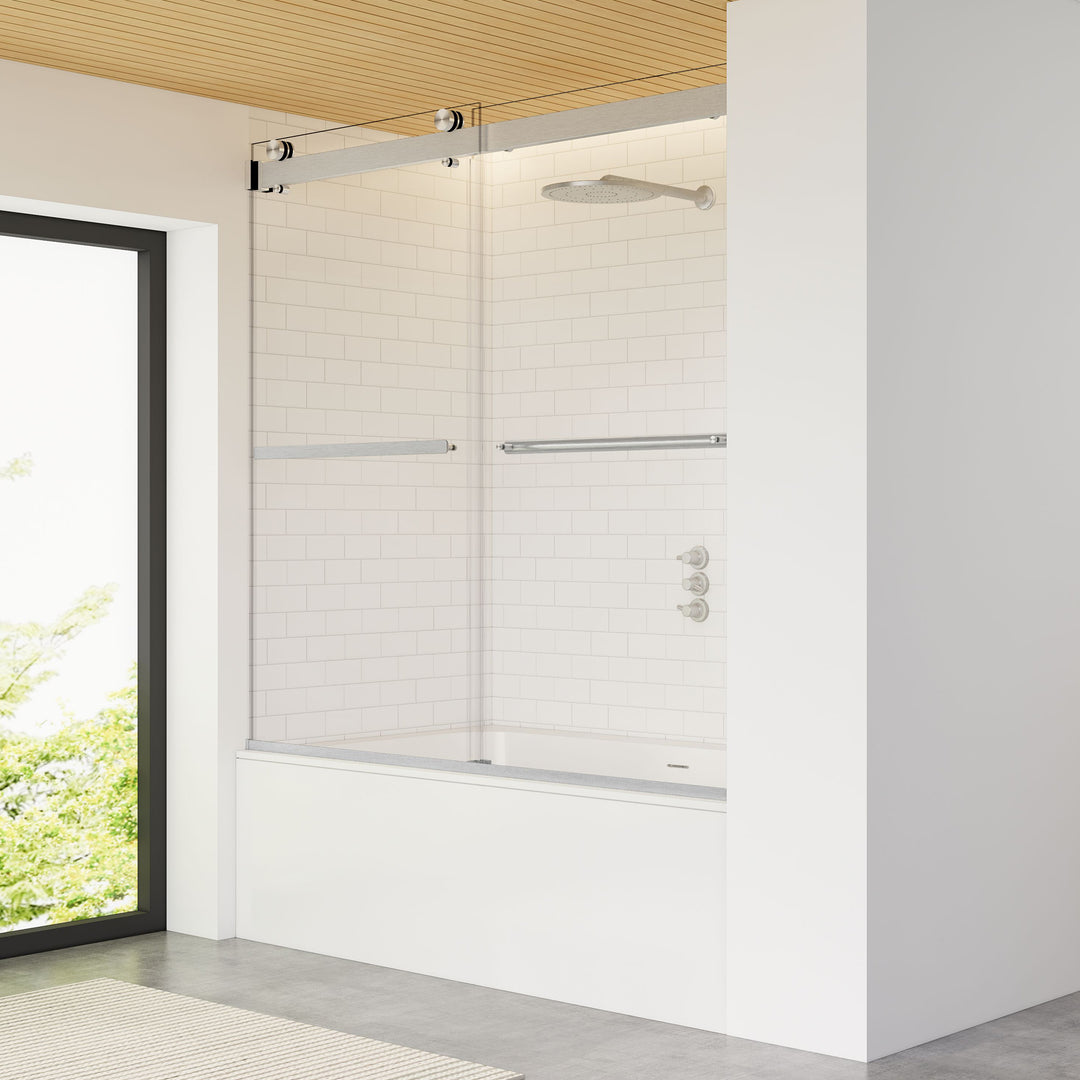 Marcelo 60" W x 58" H By Pass Frameless Tub Door