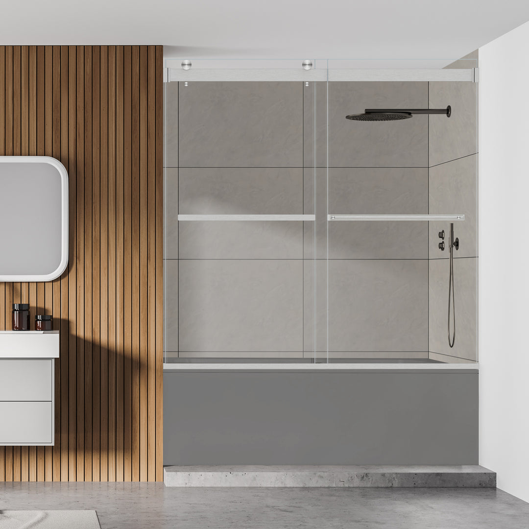Marcelo 60" W x 58" H By Pass Frameless Tub Door