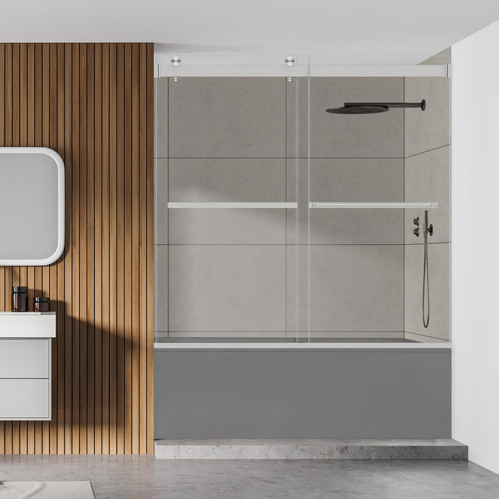 Marcelo 60" W x 58" H By Pass Frameless Tub Door
