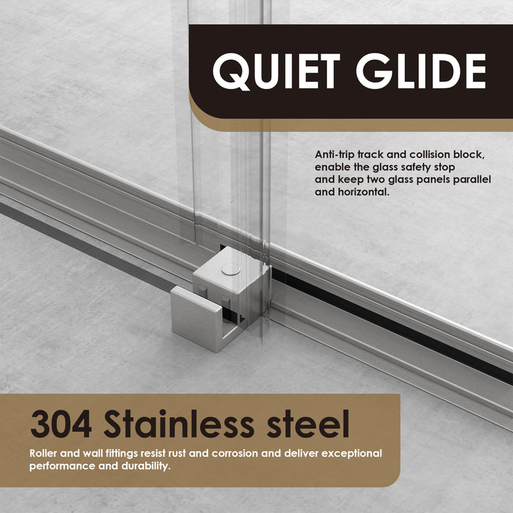 Marcelo 60" W x 58" H By Pass Frameless Tub Door