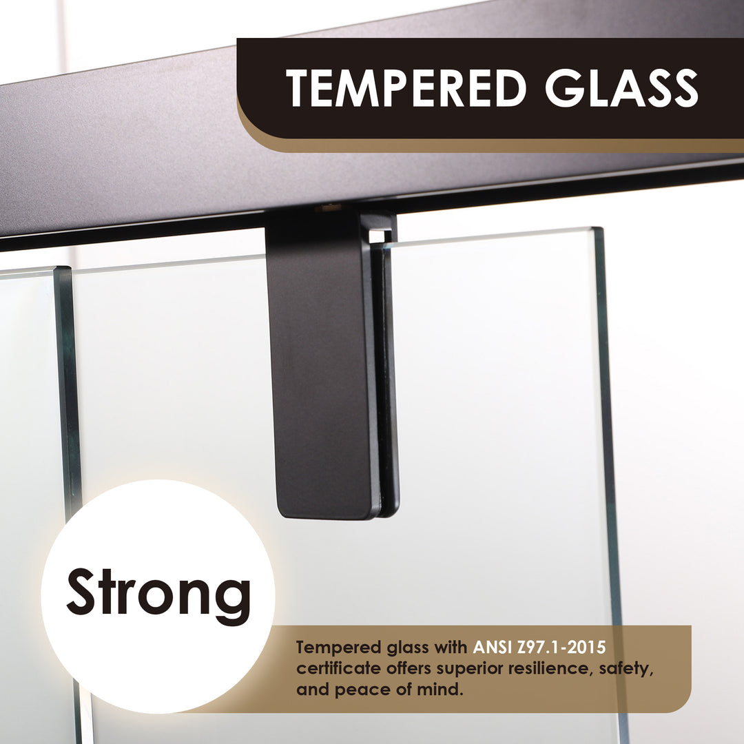 Caspar 60" W x 58" H By Pass Semi Frameless Tub Door