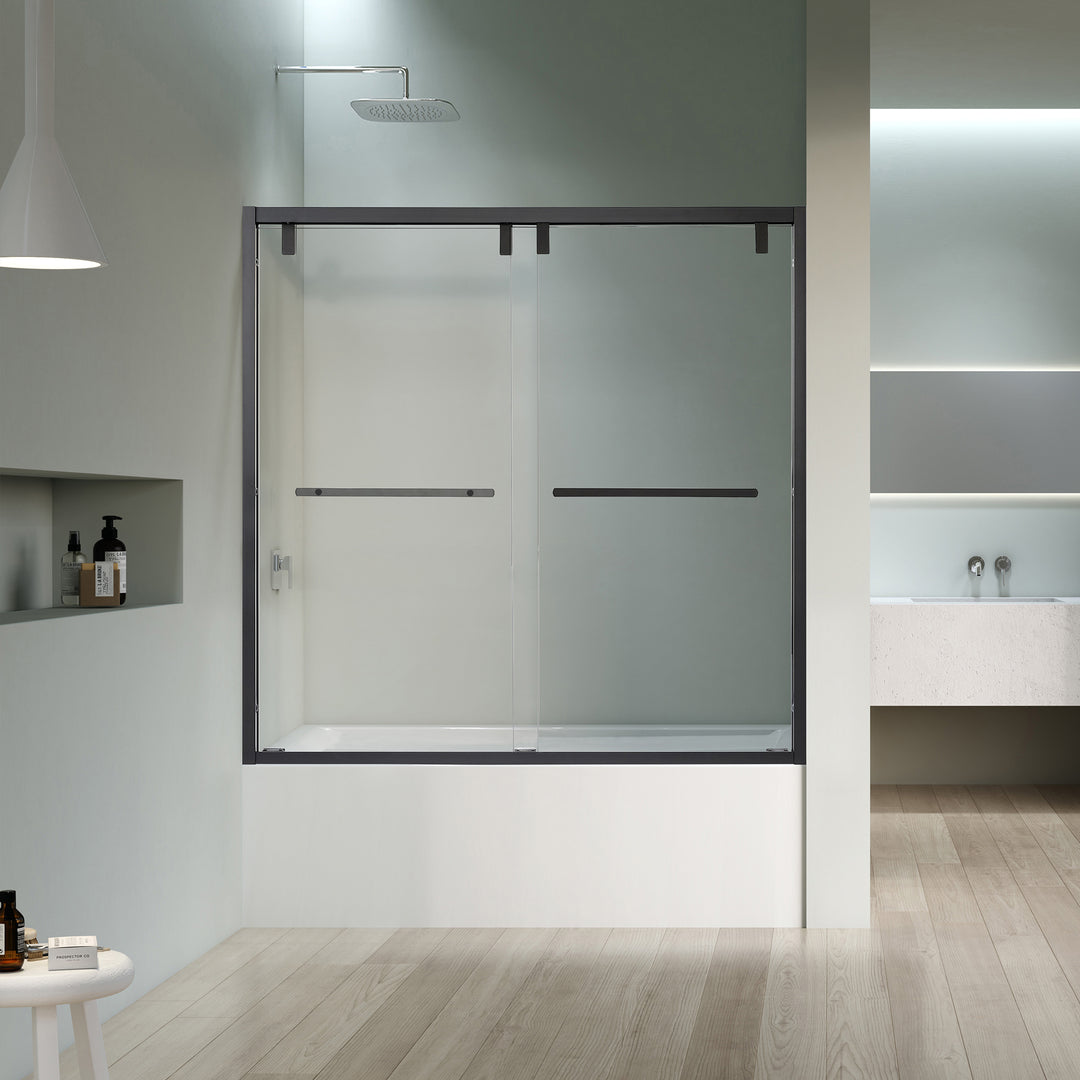 Caspar 60" W x 58" H By Pass Semi Frameless Tub Door