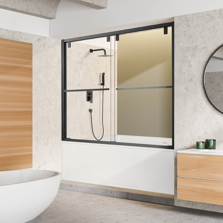 Caspar 60" W x 58" H By Pass Semi Frameless Tub Door
