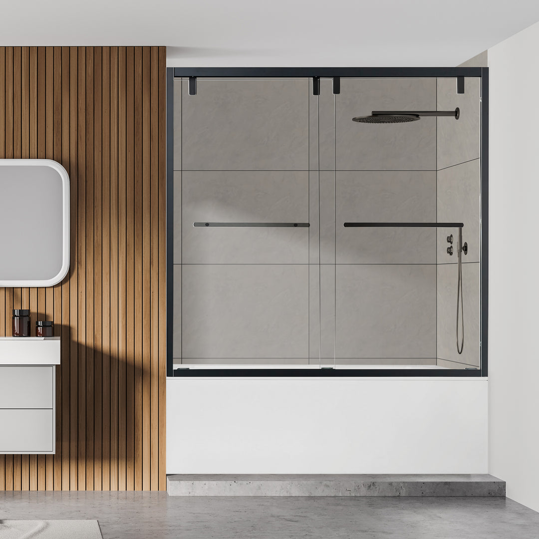 Caspar 60" W x 58" H By Pass Semi Frameless Tub Door