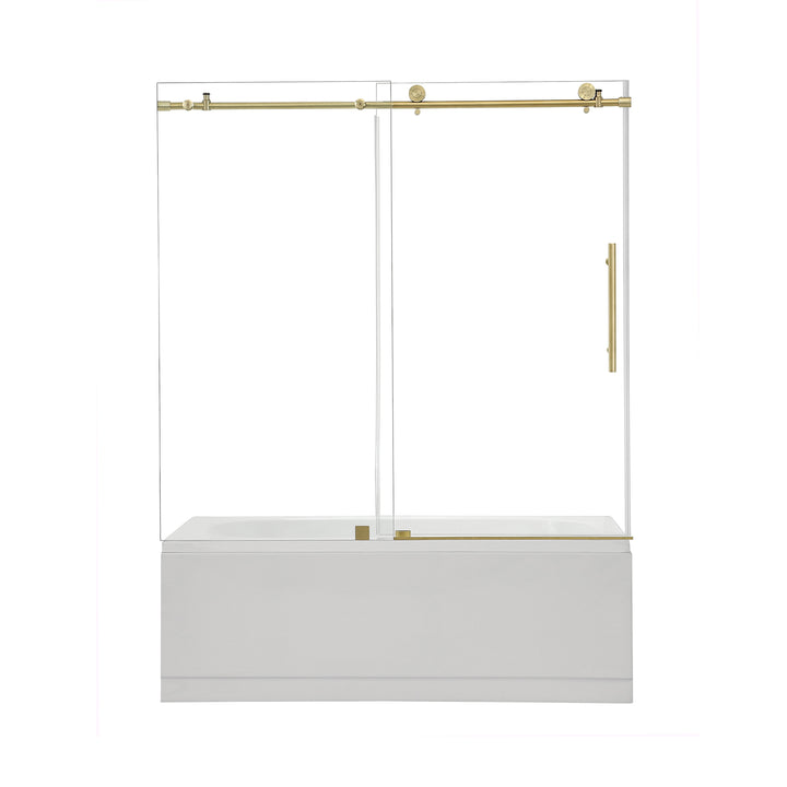 Lazaro 60" W x 58" H Single Sliding Frameless Tub Door