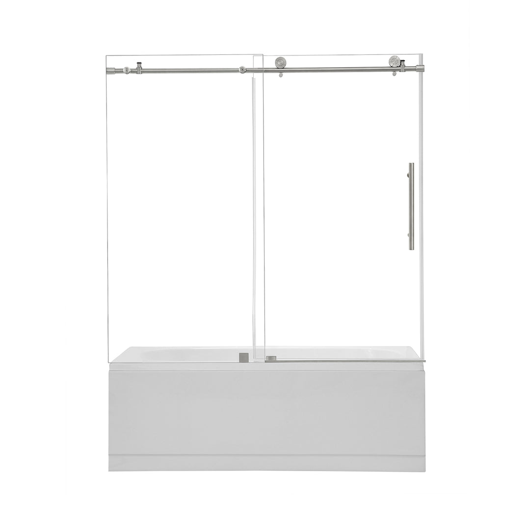 Lazaro 60" W x 58" H Single Sliding Frameless Tub Door