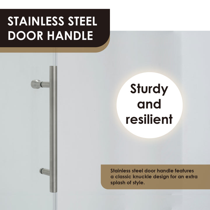 Lazaro 60" W x 58" H Single Sliding Frameless Tub Door