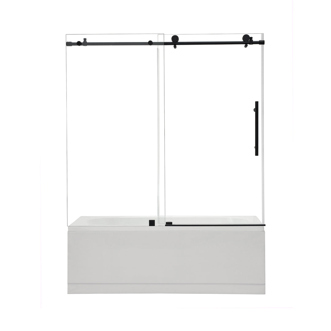 Lazaro 60" W x 58" H Single Sliding Frameless Tub Door