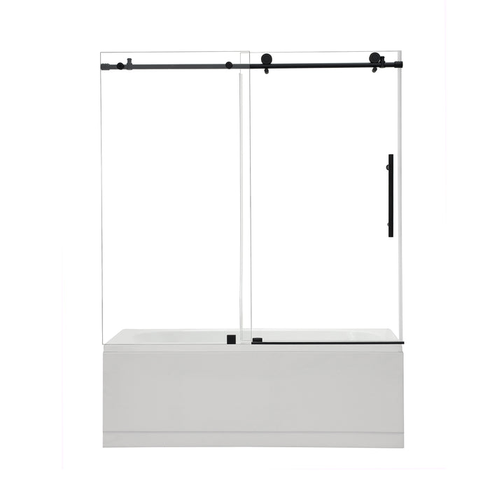 Lazaro 60" W x 58" H Single Sliding Frameless Tub Door