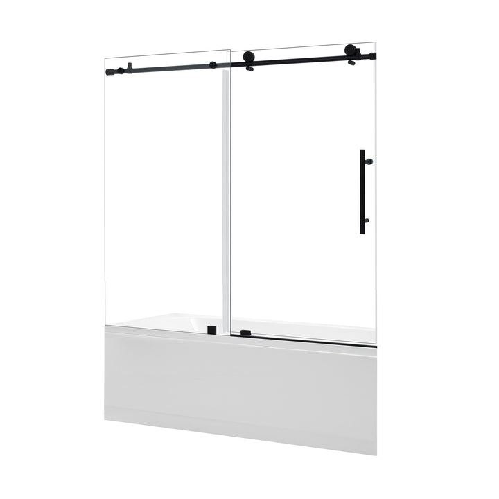 Lazaro 60" W x 58" H Single Sliding Frameless Tub Door