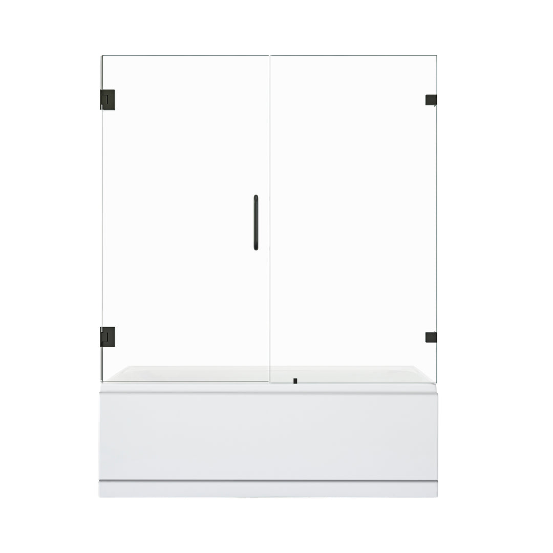 Roisin 60" W x 58" H Frameless Hinged Tub Door